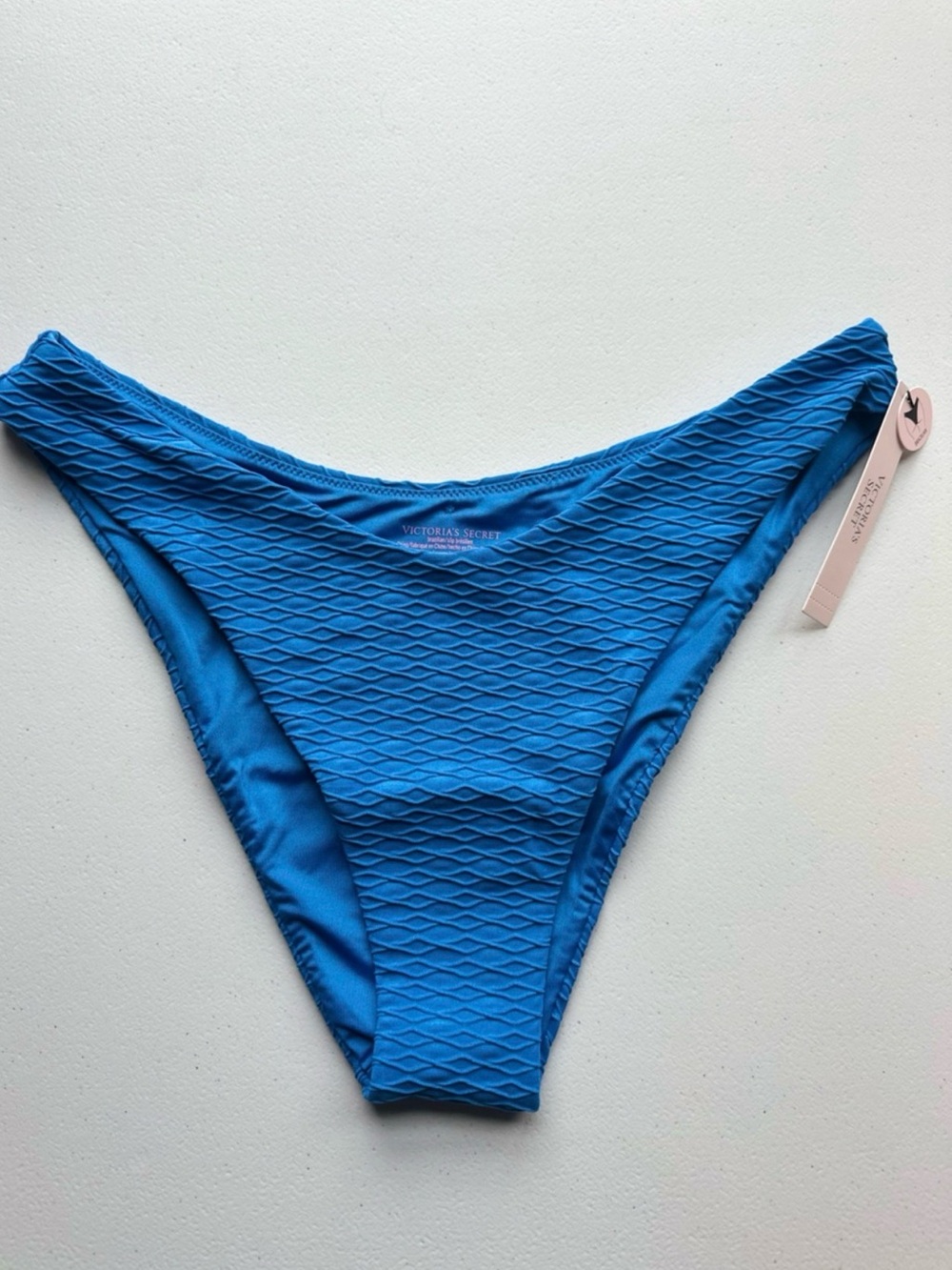 Victoria's Secret Bright Blue Textured Brazilian Bikini Bottom